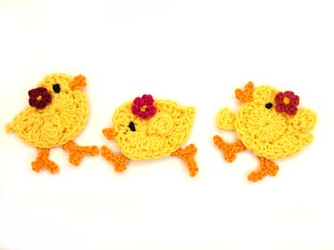 Little chick 1B crochet applique pattern