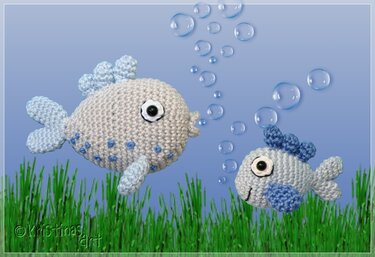 Häkelanleitung Fische - Mobile Amigurumi - 2 Größen