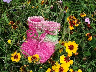 Strickanleitung für Baby Söckchen, Baby- Schuhe *Prinzessin auf der Erbse