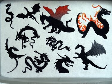 Stickdatei Drachen Silhouette Drache - Sticken