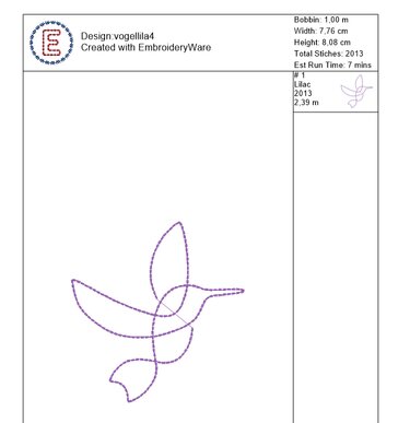 Stickdatei Vögel Set 4 Stück - Sticken