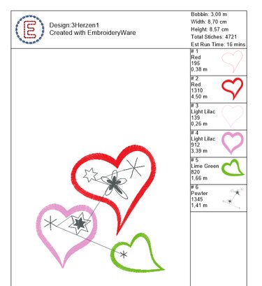 Stickdatei Freebie von Herzen 10er Rahmen - Sticken
