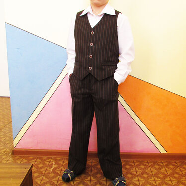 Waistcoat for boy, vest PDF sewing pattern, children PDF sewing patterns. Sizes: 3, 4, 5, 6, 7, 8, 9, 10 to fit  3 to 10 years old.