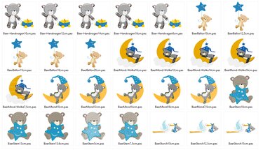 XXL Set Baby Bär Stickdatei - Sticken