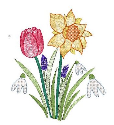 Stickdatei Osterstrauss 13x18cm und 16x26cm - Sticken