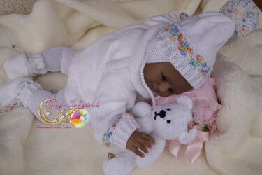 Strickanleitung für Baby's u. Reborns 3-teilig Modell Kiki Gr. 50 - 56