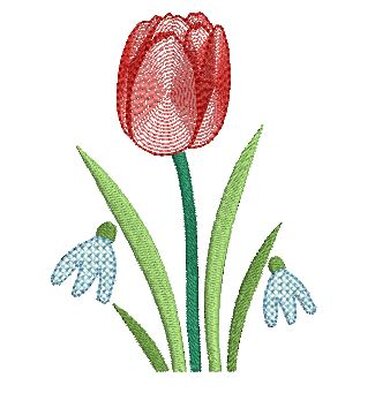 Stickdatei Tulpe für den 10x10cm Rahmen - Sticken