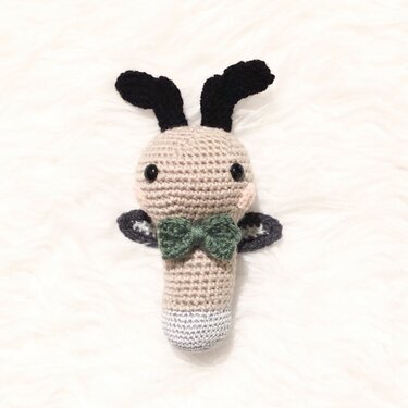 Häkelanleitung Babyrassel Glühwürmchen "Gabi" glow in the dark