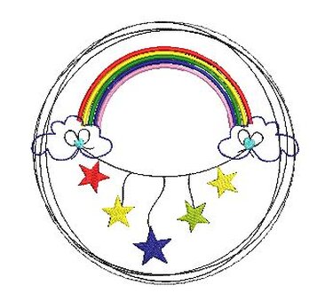 Stickdatei Doodle Wolkensterne 10x10cm - Sticken