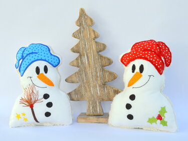 ITH Stickdatei Schneemann Rassel für den 16x26cm Rahmen - Sticken