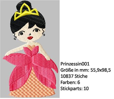 Prinzessin Stickdatei - Bild 2