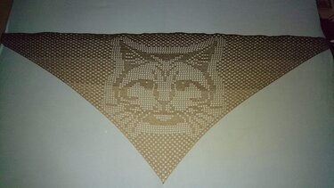 Motivtuch "Katze", Dreieckstuch, Häkelanleitung - Bild 4