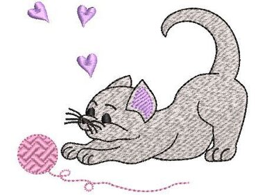 Stickdatei Katzen Vollstick SET - Sticken