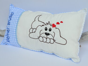 Stickdatei Hund liegend Konturstich SET 10x10cm und 13x18cm - Sticken