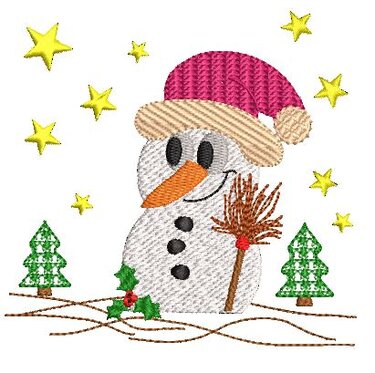 Stickdatei Schneemann Vollstick 10x10cm - Sticken