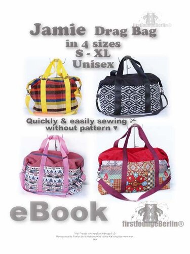 US-Jamie Drag Bag in 4 sizes S-XL - Express sewing without pattern print - design by firstloungeberlin