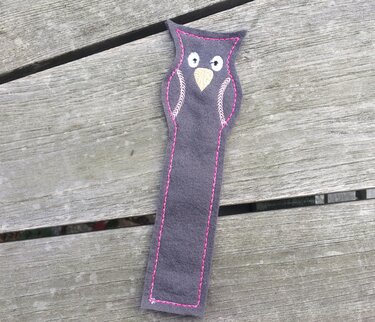 Lesezeichen Eule Stickdatei ♥ ITH 13x18 - Sticken