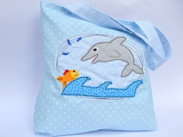 Stickdatei Doodle Delfin 2er SET für den 13x18cm Rahmen - Sticken