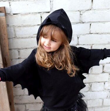 BAT-Hoodie Fledermaus Hoodie Gr. 74 - 164 - Nähen