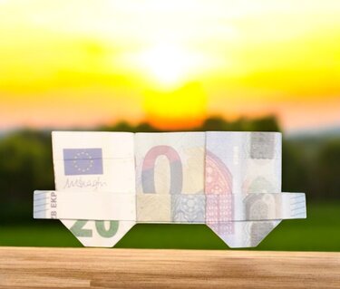 Origami Geldschein Eisenbahn ( * - **) - Basteln