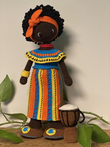 Doll Maya Crochet Pattern African Traditional Doll Black Doll