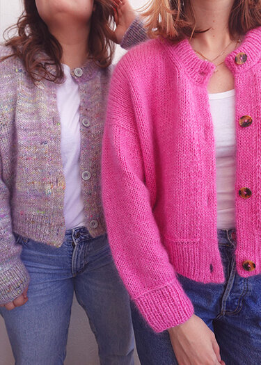 Basic cardigan knitting pattern with horizontalstitch detail, sizes XS-XXXL - Image 3