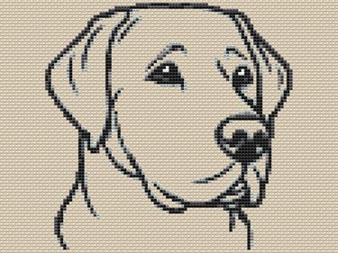 Cross Stitch Pattern Labrador for dog lovers as a PDF download, easy - Embroidery