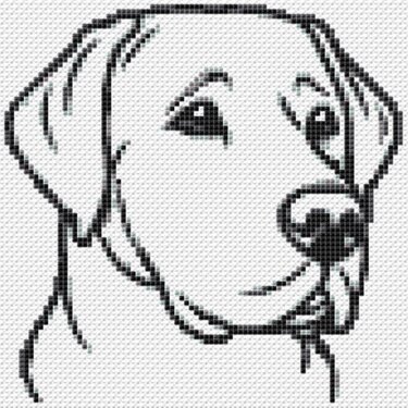 Cross Stitch Pattern Labrador for dog lovers as a PDF download, easy - Embroidery