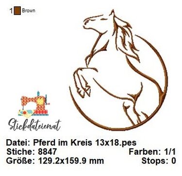 Moderne Pferde Stickdatei, Springreiten Stickdatei, digitale Stickvorlage - Bild 3