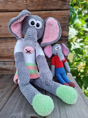 Elephant siblings - crochet pattern