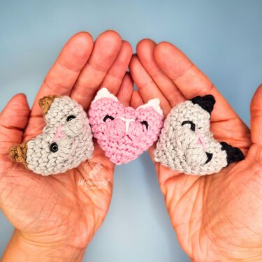 Cat heart I love kitties crochet pattern