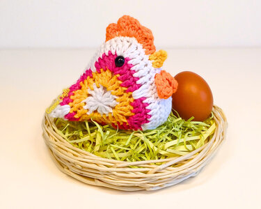 Granny Square Chicken - Home Decor Crochet Pattern for Easter