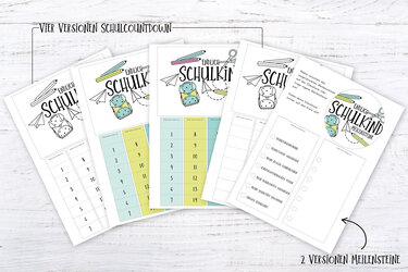 Digital: Schulcountdown & Einschulungs Meilensteine - Basteln