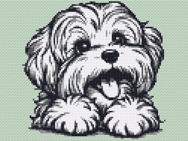 Cross Stitch Pattern Lapdog Cutie,embroidering a small dog very easily, PDF - Embroidery