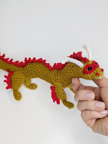 Aiden the Dragon crochet pattern, lunar dragon amigurumi pattern