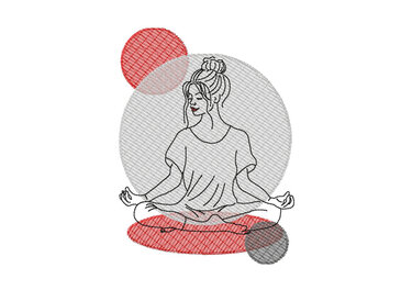 Stickdatei Yoga, LineArt, Redwork, Silhouette, drei Varianten - Sticken