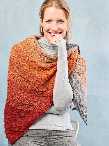 TUCH DIAGONALE RAUTEN AB SPITZE, gestrickt - Bild 6