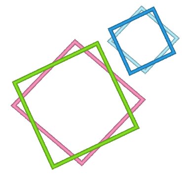 Stickdatei - Rechteck Buttons Rahmen mit doppeltem Rand in 14 Größen - Sticken