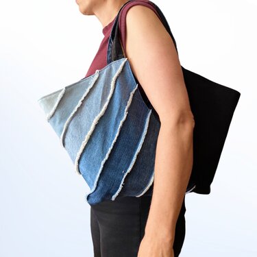 V-Shape Tasche aus alter Jeans nähen einfach & stylisch