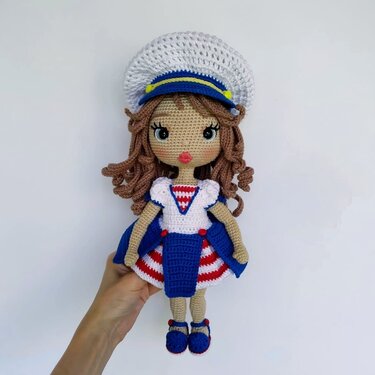 Marine outfit for the Astrid doll (30 cm) - Crochet