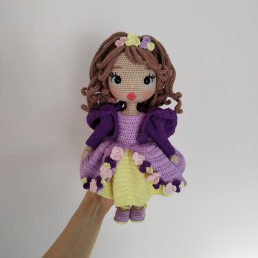Crochet Astrid doll in princess outfit