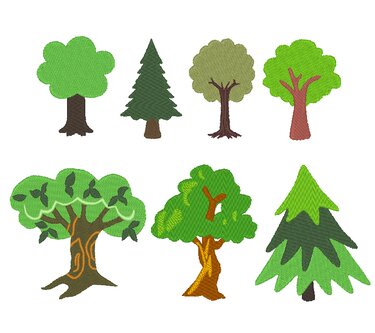 Stickdatei - Baum gefüllt Bäume - Sticken