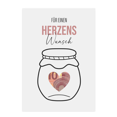 Poster GELDGESCHENK HERZENSWUNSCH Geschenk DOWNLOAD - Basteln
