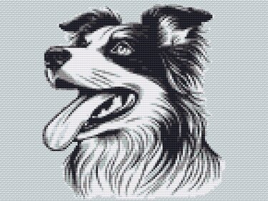 Cross Stitch Pattern PDF Border Collie, embroider a beautiful dog motif - Embroidery