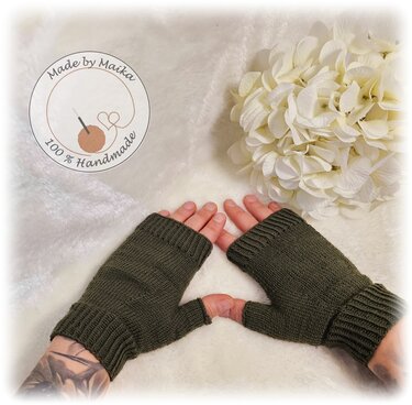 Handstulpen - Pulswärmer - mit Daumen - Strickanleitung