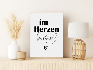 Poster Im Herzen BARFUß Poster Sprüche Badezimmer DOWNLOAD - Basteln
