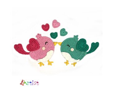 Love Birds crochet pattern applique