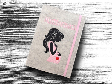 Stickdatei Mutterpass Schwangere 13x18 Stickmuster Stickmotiv Baby - Sticken