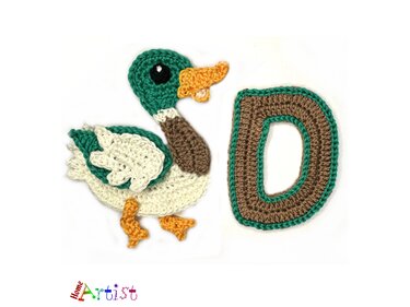 Crochet Animal Alphabet D Duck