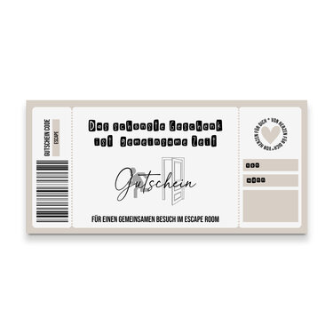 Gutschein zum Ausdrucken ESCAPE ROOM digitale Datei Gutschein DOWNLOAD - Basteln